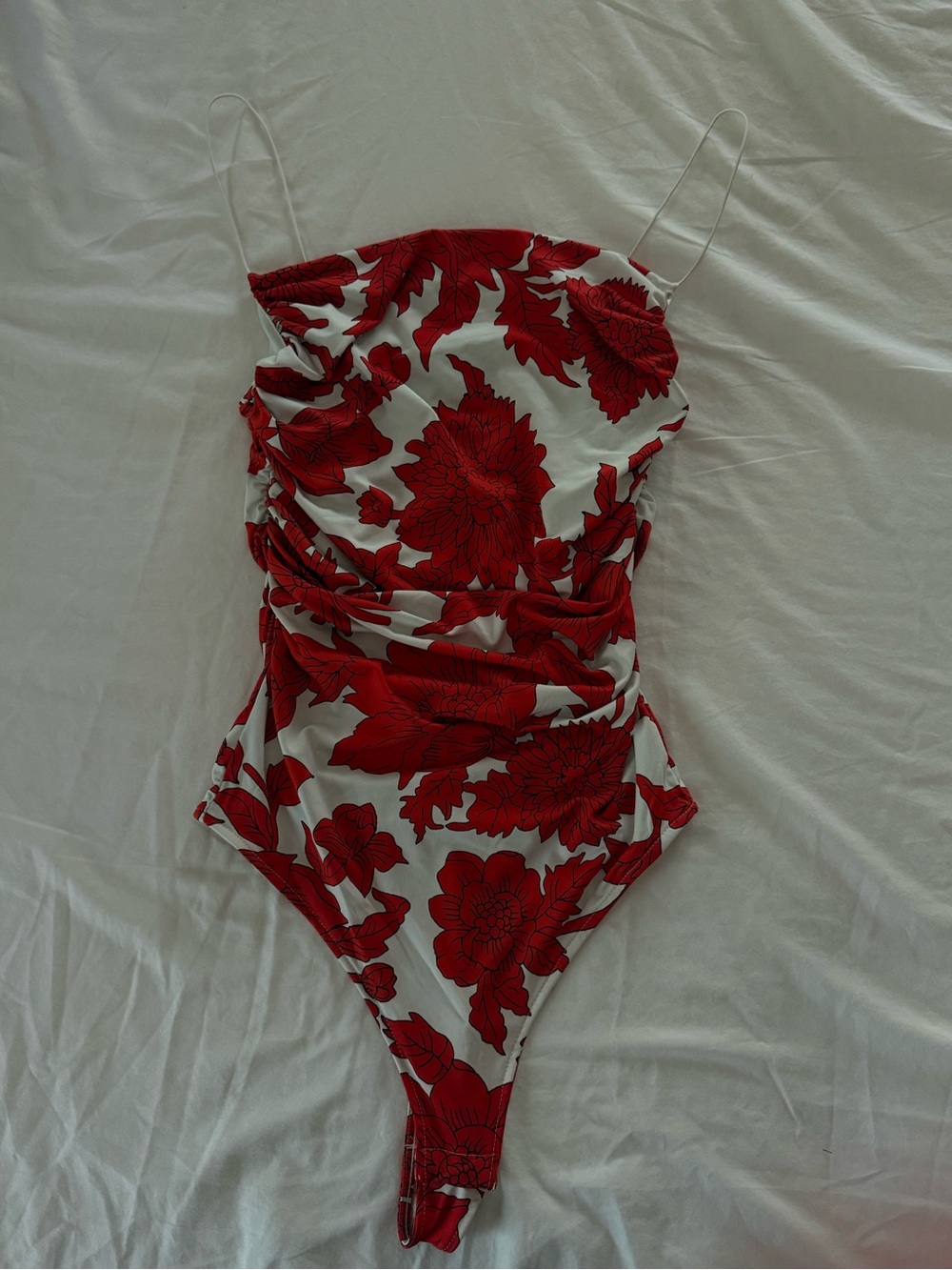 H&M White Top with Red Floral